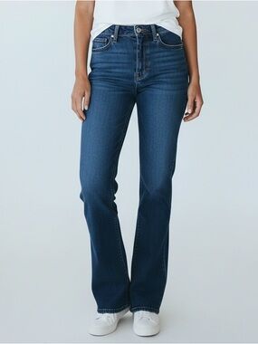 PAIGE Women’s Dark Wash Skyline Skinny Flare Jeans